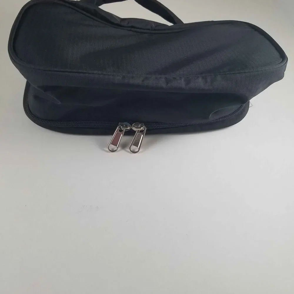 Overnight Bag Case Unisex Black Makeup Shaving Items Zipper 5 Compartment Handle